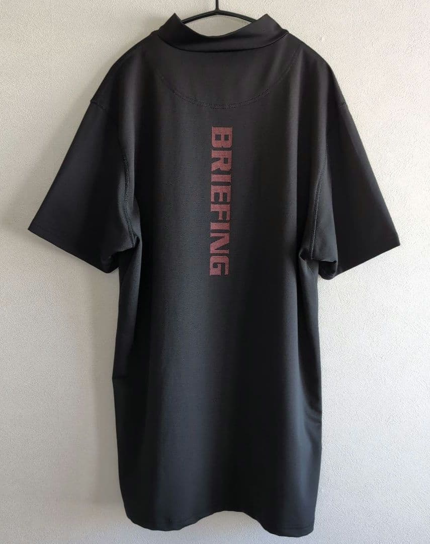 ⛳️BRIEFINGブリーフィングGOLF⛳️メンズ半袖モックネック　Lブラック