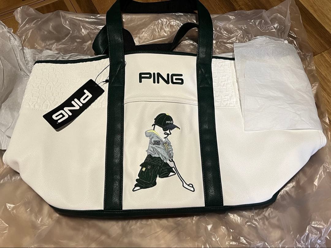 新品 限定 PING トートバッグ 白×緑 2025年モデル