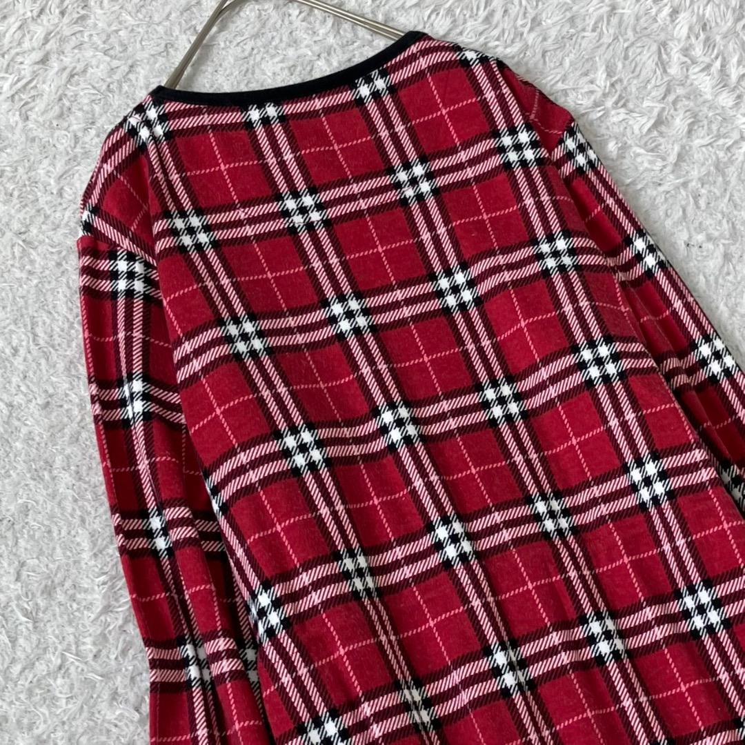 美品✨バーバリーロンドン ロングワンピース ノバチェック フレア ピンク M