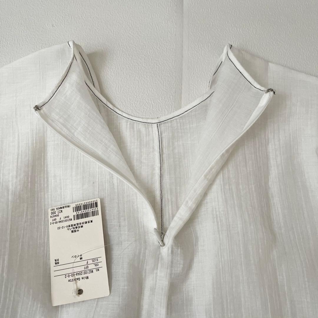 【新品】ウィムガゼット 25SS　ブラウス フロントリボン バルーンスリーブ