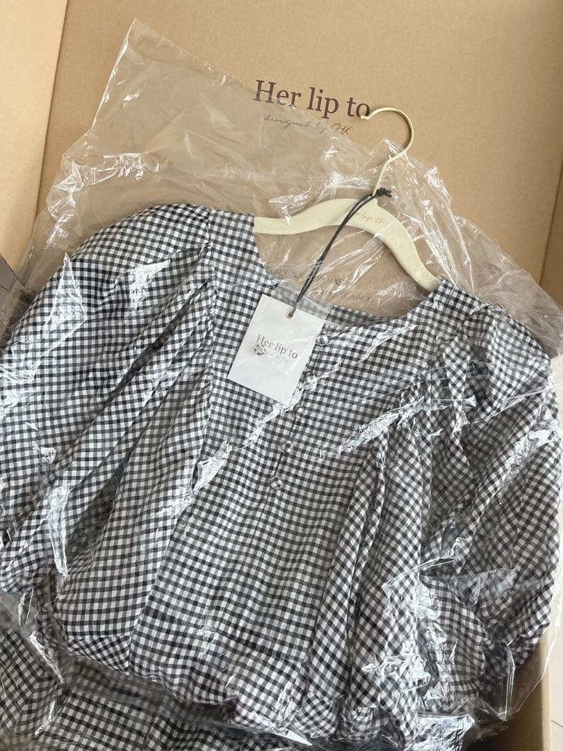 ♡HerliptoPortofinoBeltedCheckDress Ｍサイズ
