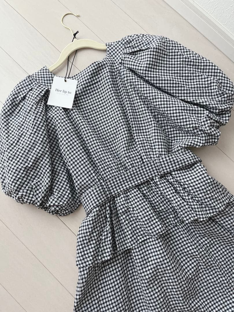 ♡HerliptoPortofinoBeltedCheckDress Ｍサイズ