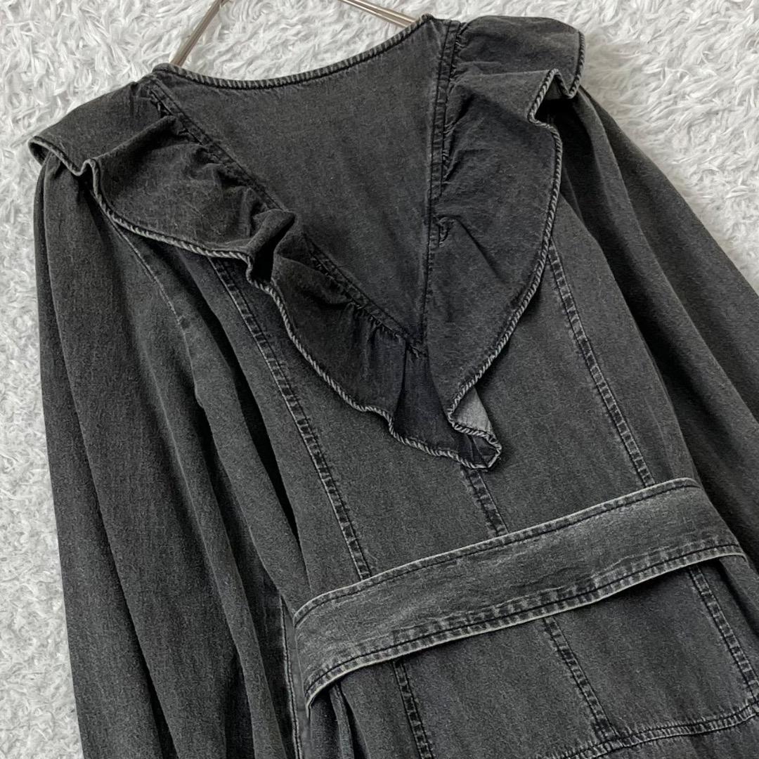 新品未使用✨近年✨ダイアグラム ラッフルティアードワンピース デニム ベルト