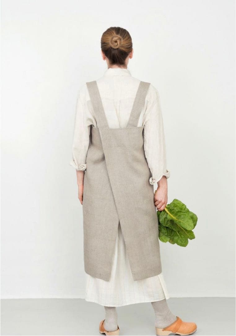 【未使用】fog linen work リネン スクエア エプロン ナチュラル