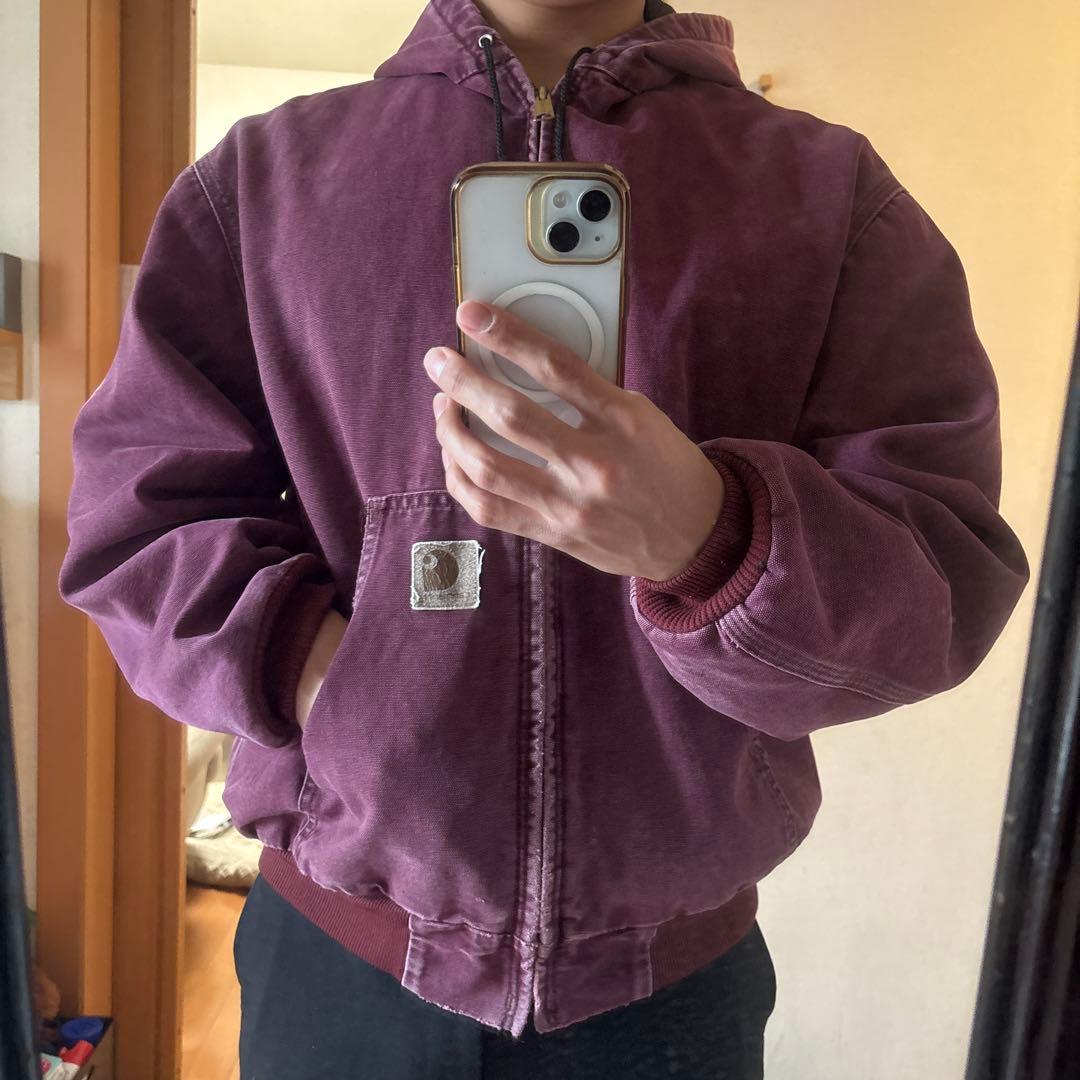 carhartt アクティブジャケット エンジ色