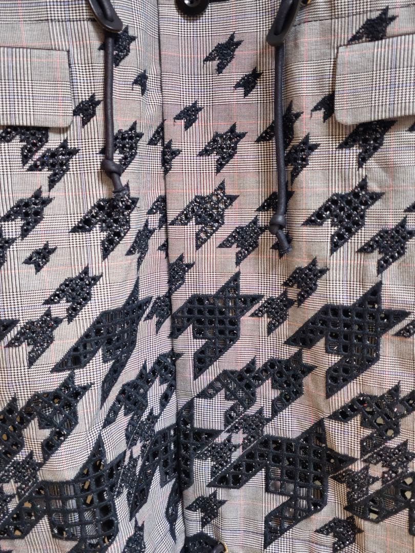 sacai チェック千鳥柄ドッキングコート　美品