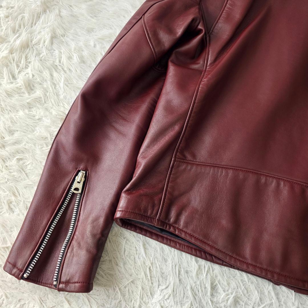 【美品/XL】近年モデル ジャックローズ ライダース ダブル レザー ボルドー系