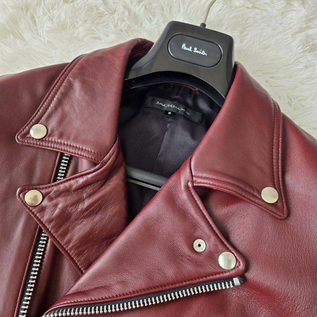 【美品/XL】近年モデル ジャックローズ ライダース ダブル レザー ボルドー系
