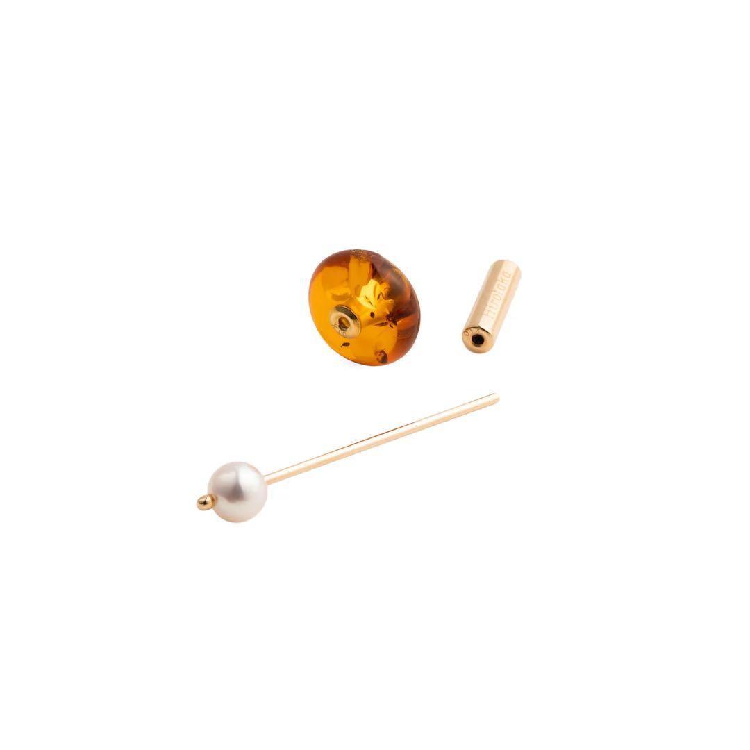 【美品】 Hirotaka Mini SPEAR ピアス/ アンバー