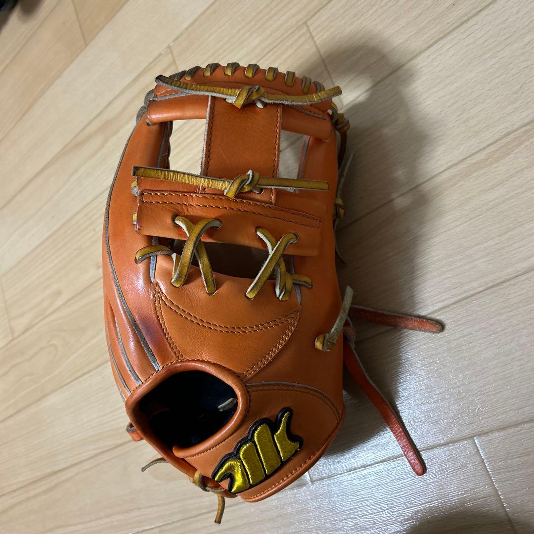 オレンジ レザー 硬式グローブ