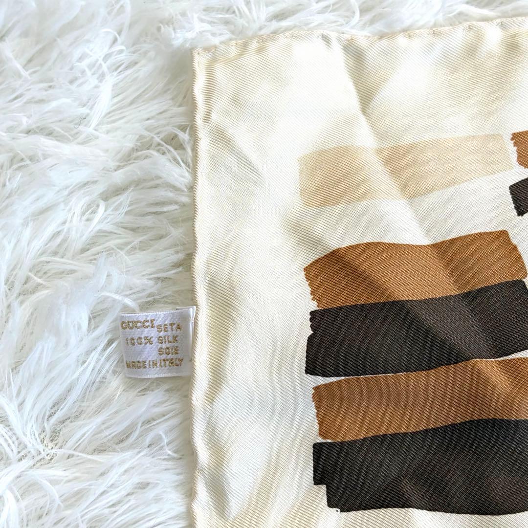 GUCCI グッチ シルク スカーフ ロゴ マルチカラー