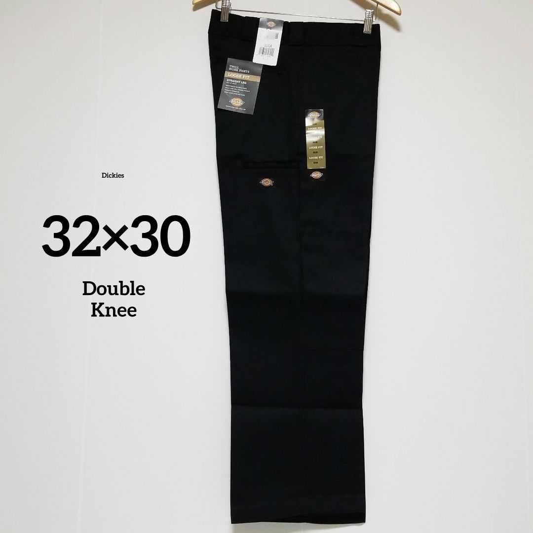 32×30【新品 未使用】ディッキーズ　ダブルニー　85283　BLACK