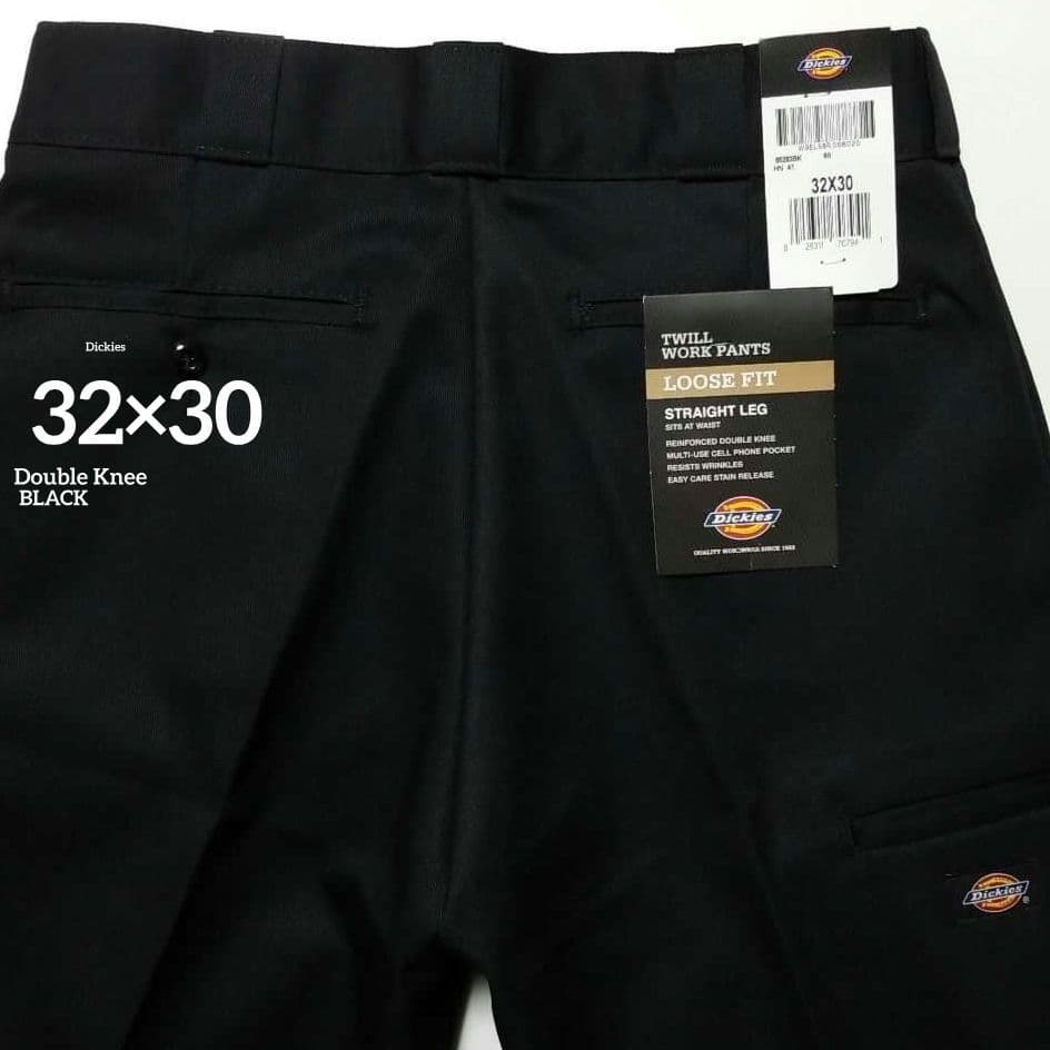 32×30【新品 未使用】ディッキーズ　ダブルニー　85283　BLACK