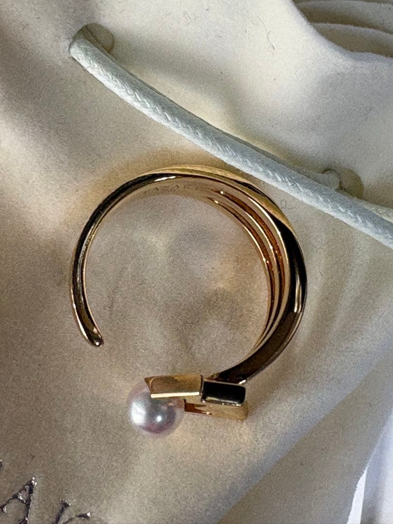 タサキ TASAKI 田崎 美品 コメット プラス リング あこや真珠 12号