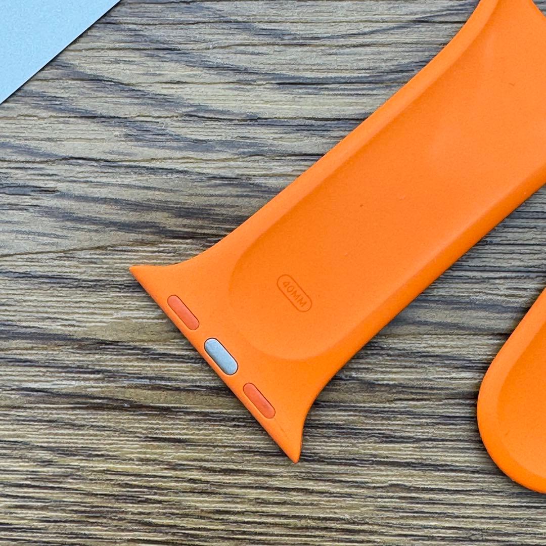 2487 Apple Watch エルメス　オレンジ　スポーツ　バンド　シリコン