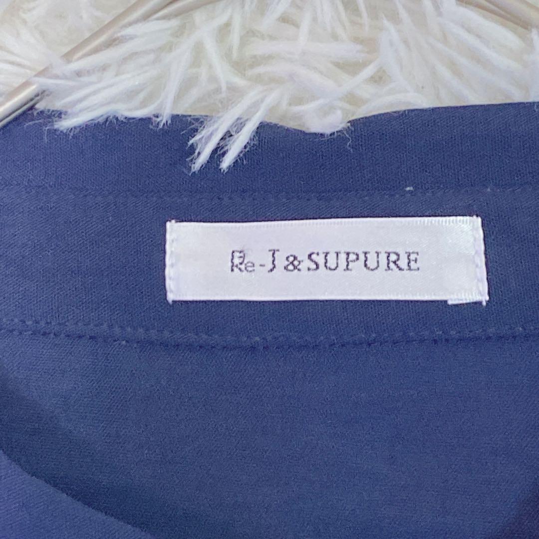 【3L】新品タグ付きRe-J & SUPURE ロングワンピース ネイビー