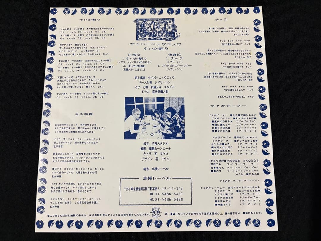 サイバーニュウニュウ　すいか割り　7インチ ramones パンク天国