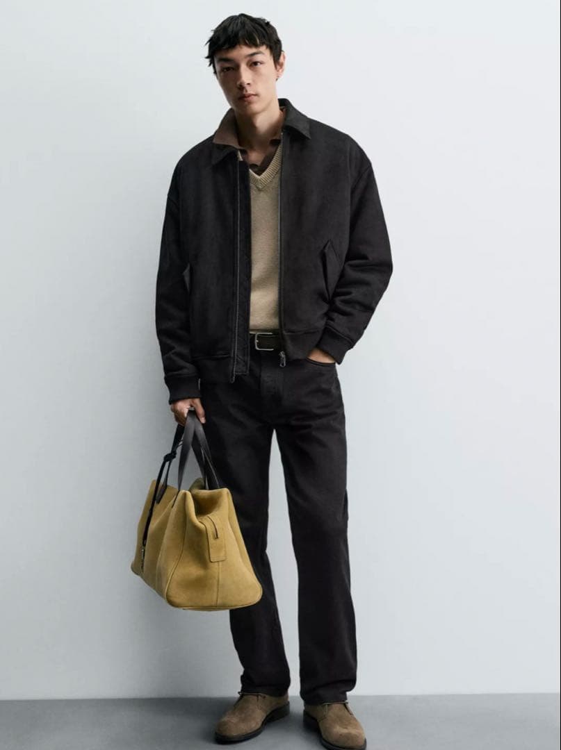 (試着のみ) ZARA フェイクスエード キルティングジャケット