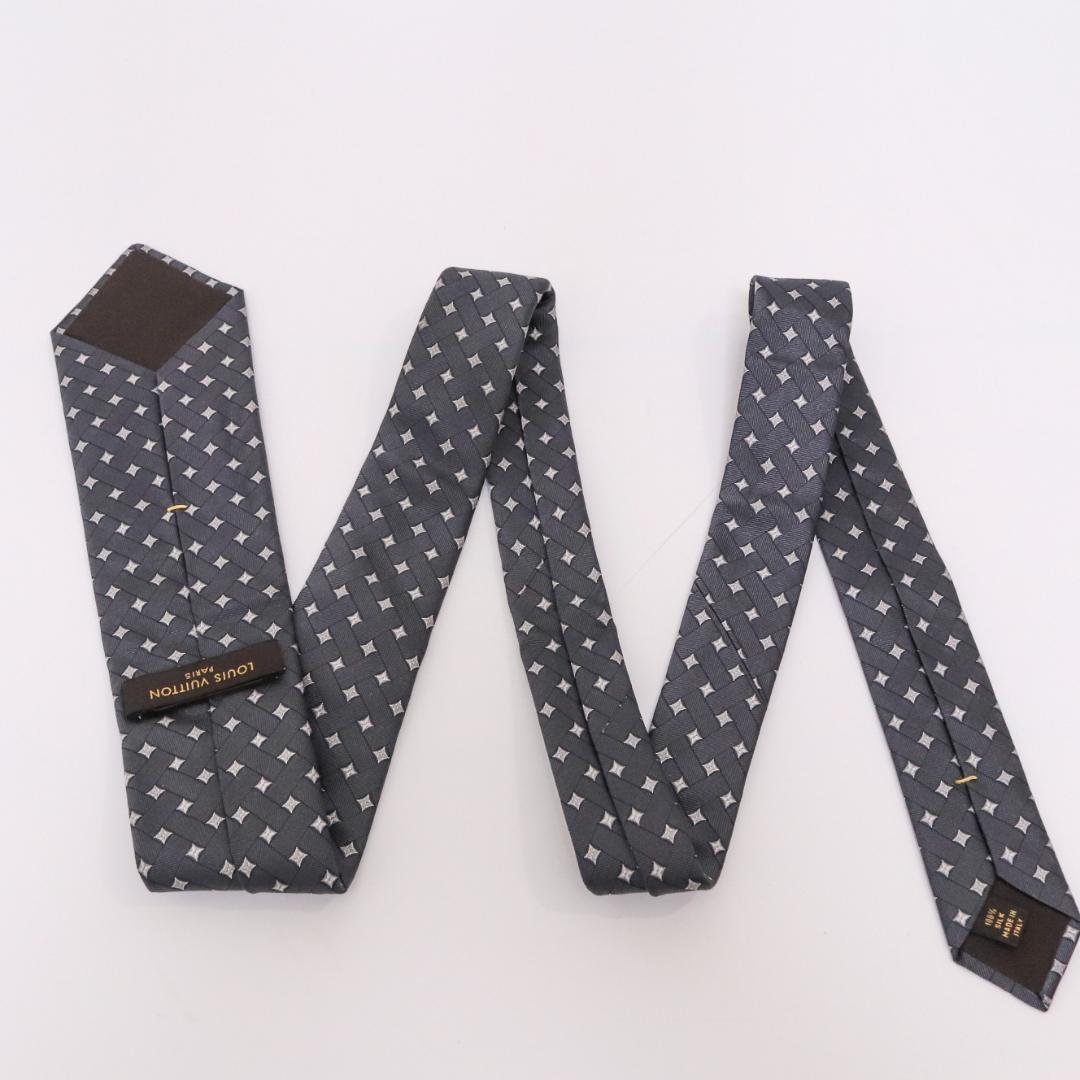 未使用級　LOUIS VUITTON　ルイヴィトン　ネクタイ　グレー　灰色　総柄