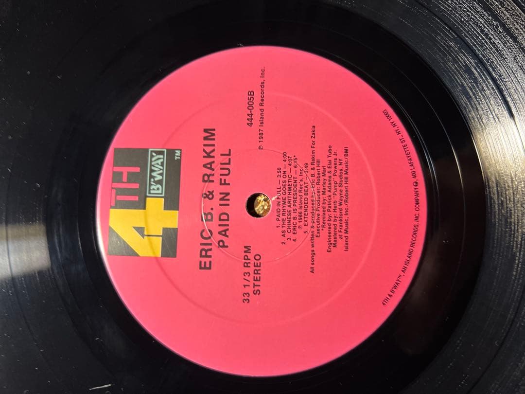 洋楽 Eric B.& Rakim Paid in Full 1LP US ORG