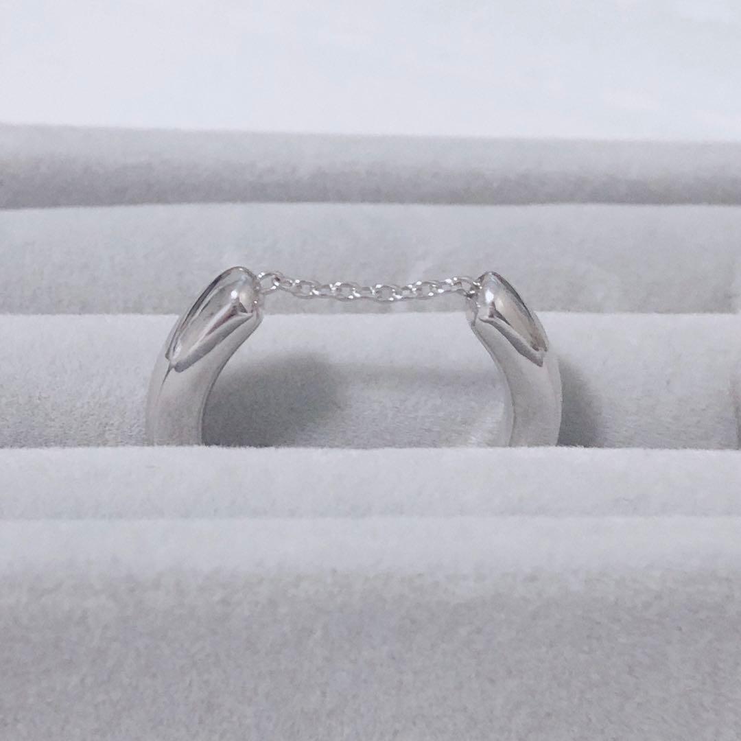 simmon HALF ROUND&CHAIN RING シルバーリング #12