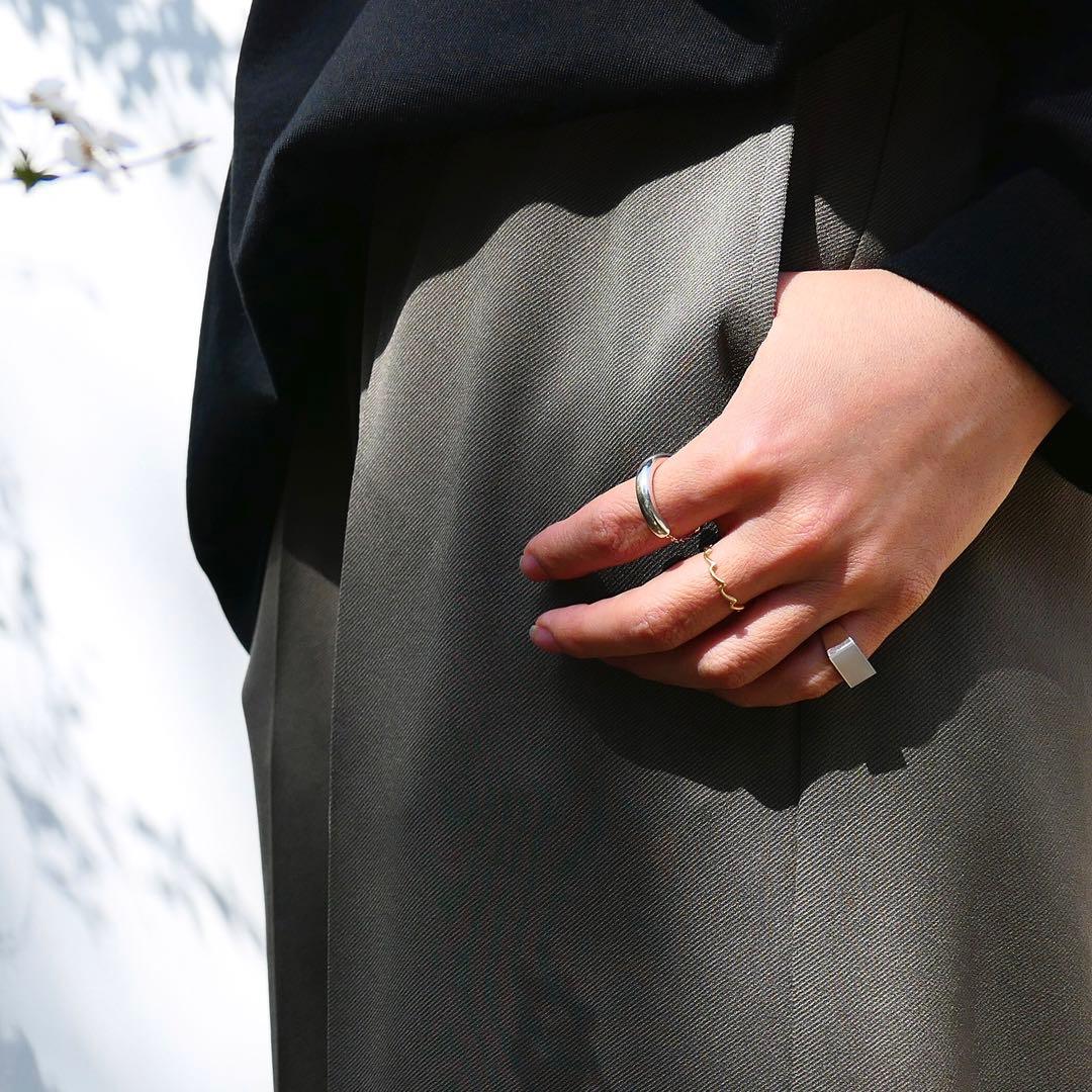 simmon HALF ROUND&CHAIN RING シルバーリング #12