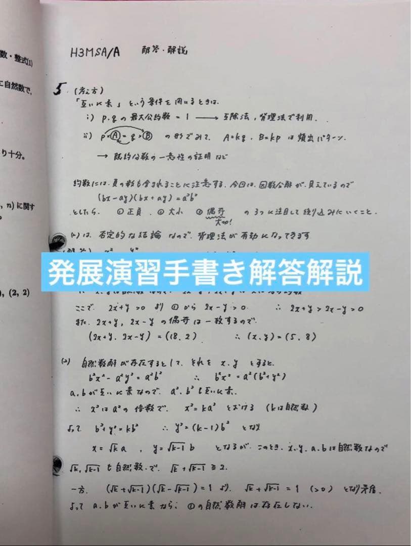 鉄緑会　高3 理系　数学　単元別演習　解答解説付フル　SA 鶴田先生手書解答付