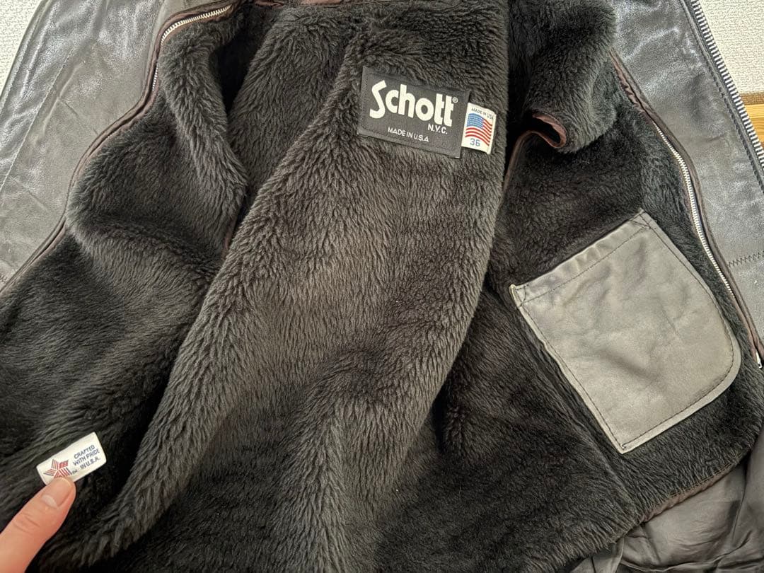 Schott シングルライダースジャケット　641 36サイズ ライナー付き