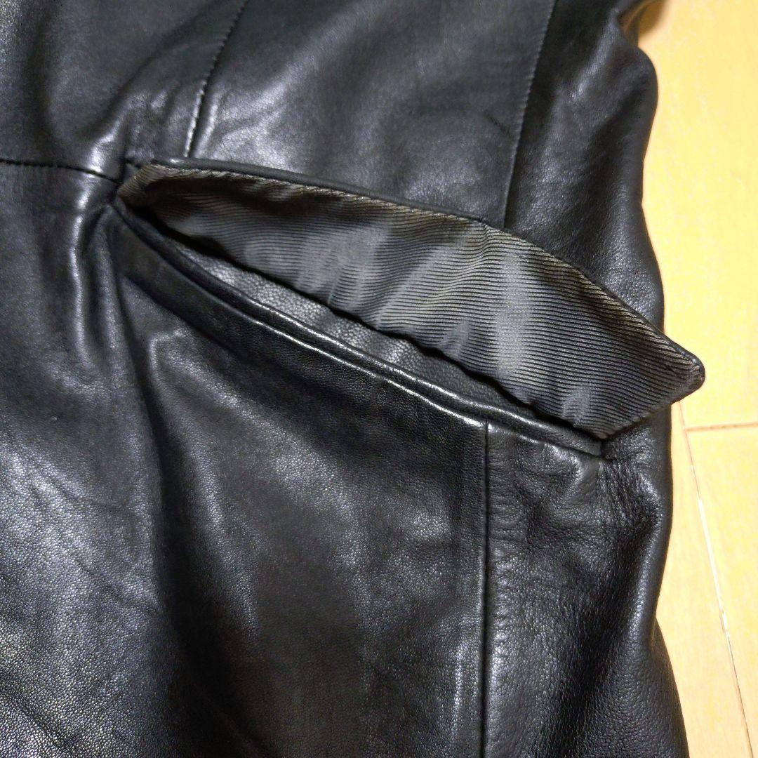 ■週末値下げ■シープスキンブラックレザージャケット黒 　50　XL LL