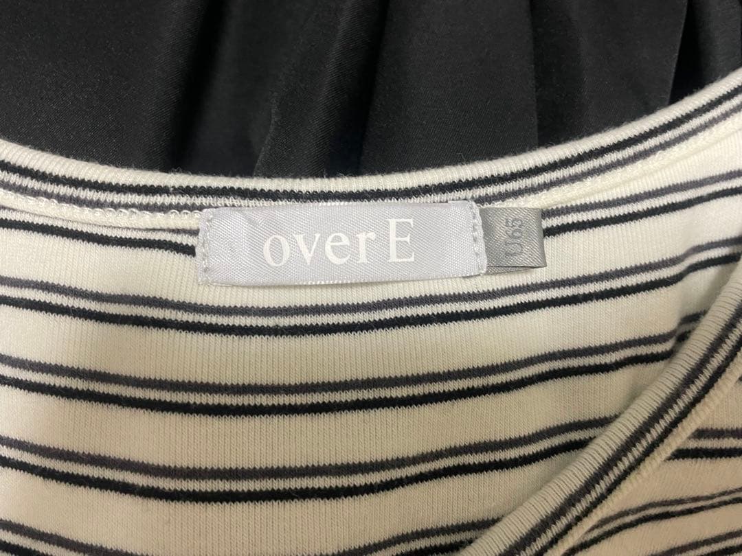 overE カットドッキングワンピース：ブラックボーダー u65
