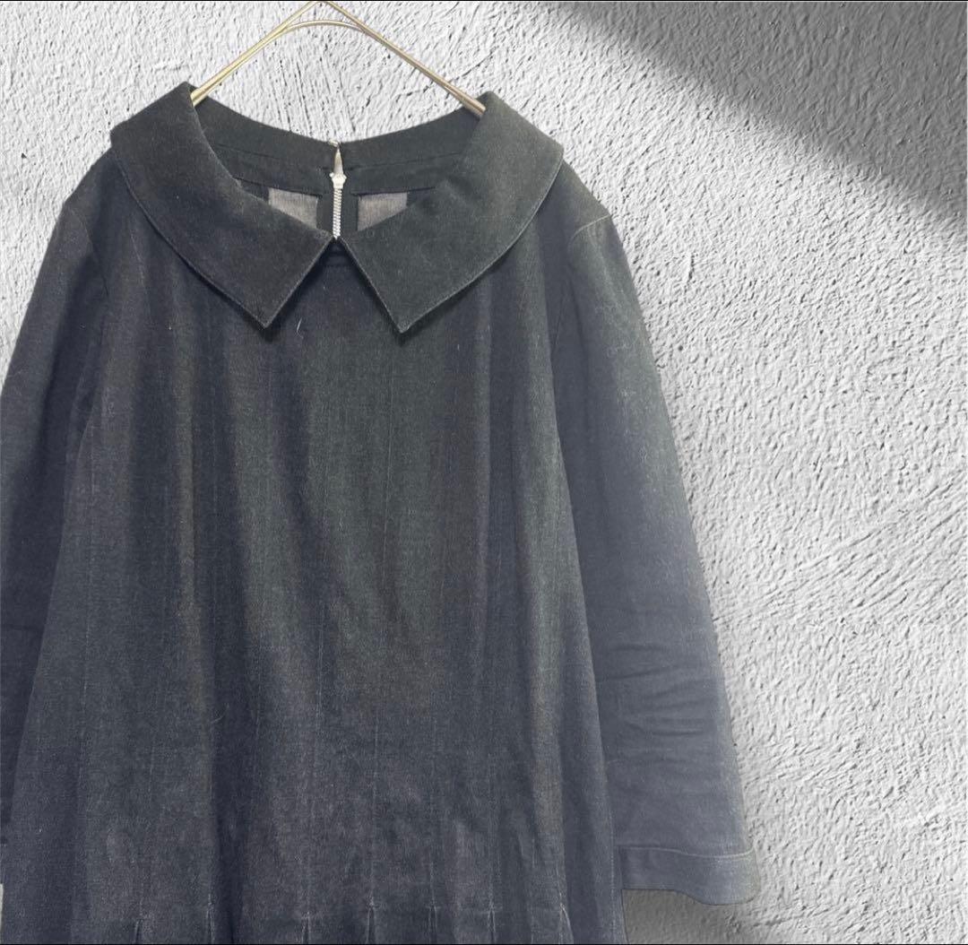 L’EQUIPE YOSHIE INABA/ブラックデニムストレッチワンピース