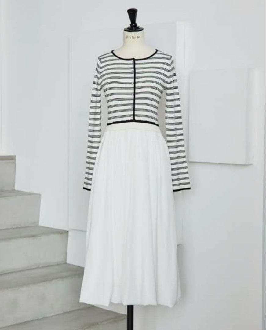 ワンピース Herlipto Docking Knit Balloon Dress