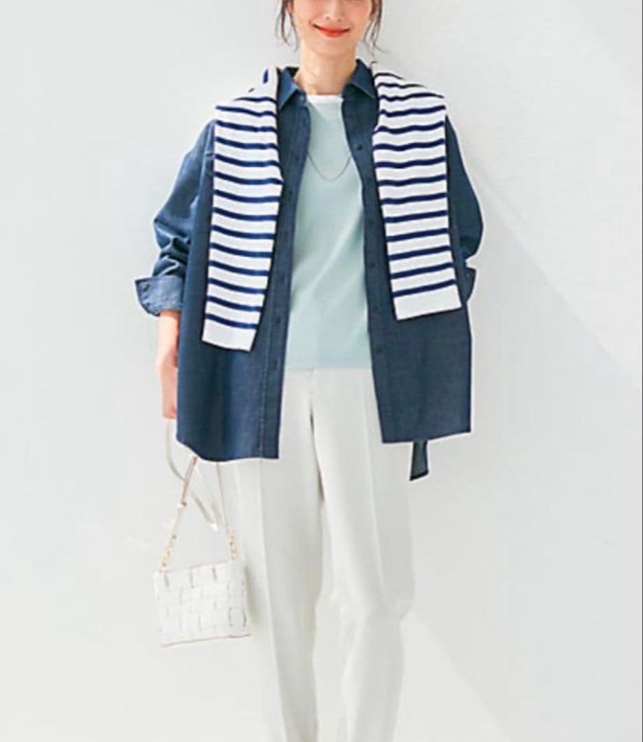 23区　大きいサイズ 48 CLASSY掲載　ライトオンス デニムシャツ　春