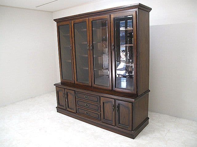 美品 カリモク「コロニアル」大型ブックシェルフ　W180ｃｍ　本棚/書棚約50万
