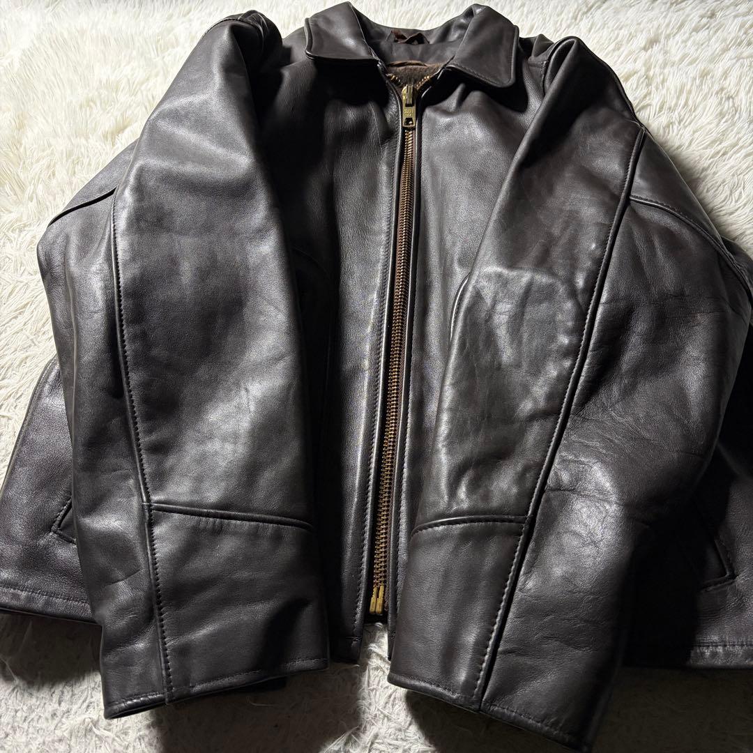 d*2様 【米国製】schott レザージャケット　本革　ブラウン　48 ビッグ