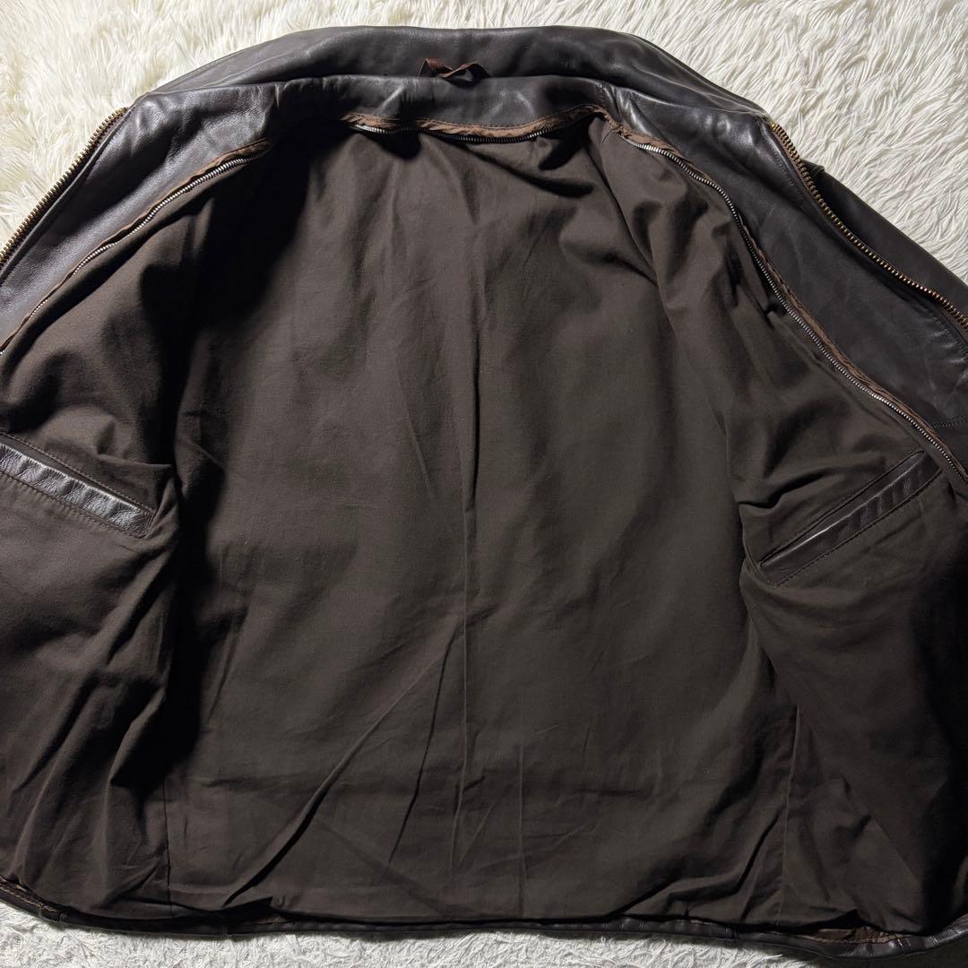 d*2様 【米国製】schott レザージャケット　本革　ブラウン　48 ビッグ
