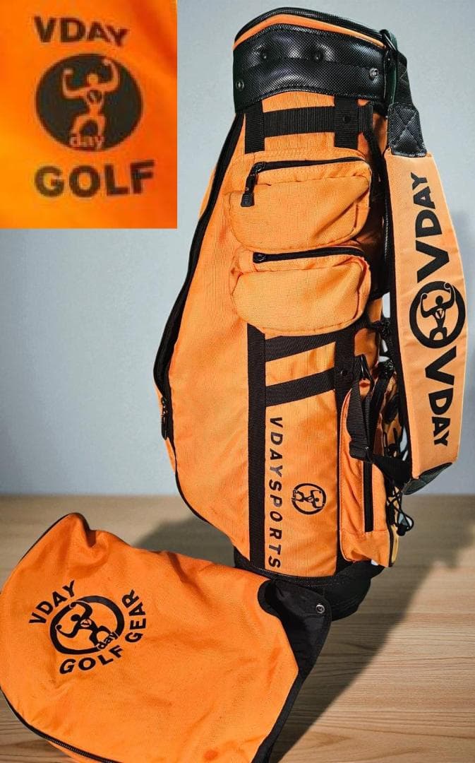 送料無料/美品　VDAY GOLF オレンジ ゴルフバッグ