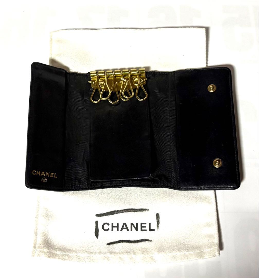 チョコ太郎！CHANELシャネル☆6連キーケース ココマークブラックレザー