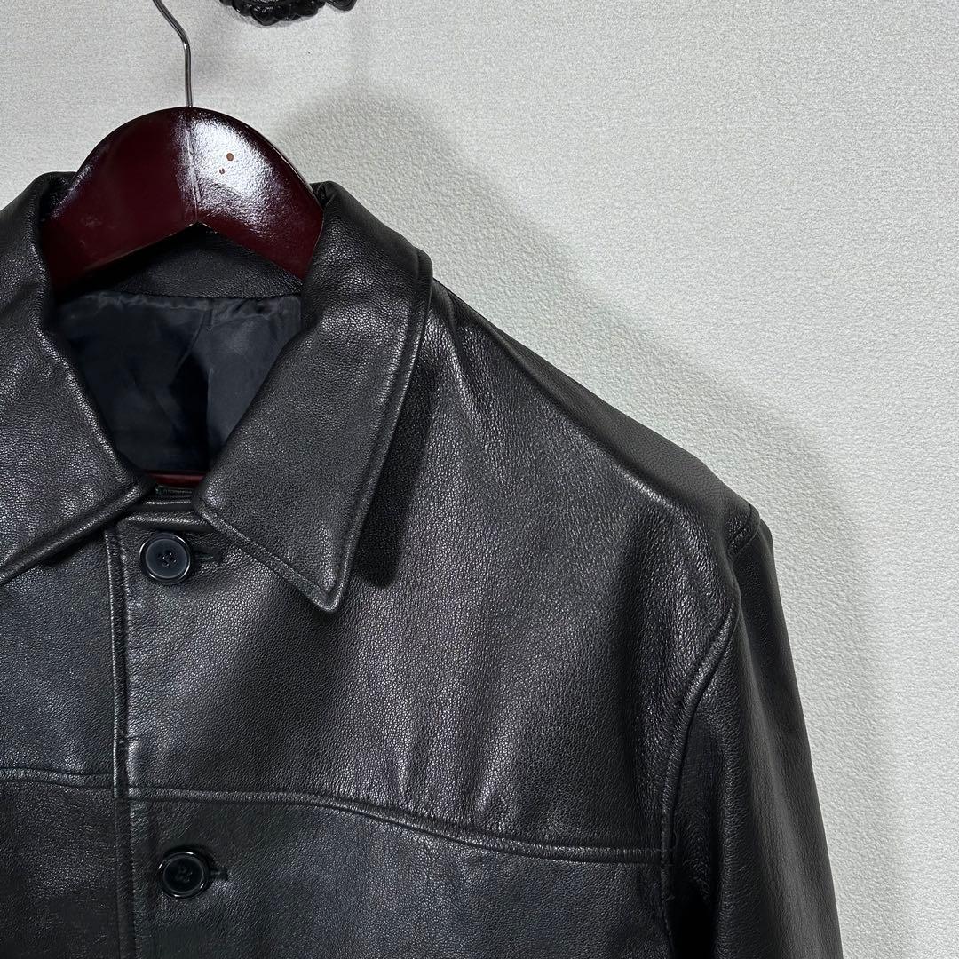 美品 ジャーナルスタンダード　ゴートレザーカーコート　黒