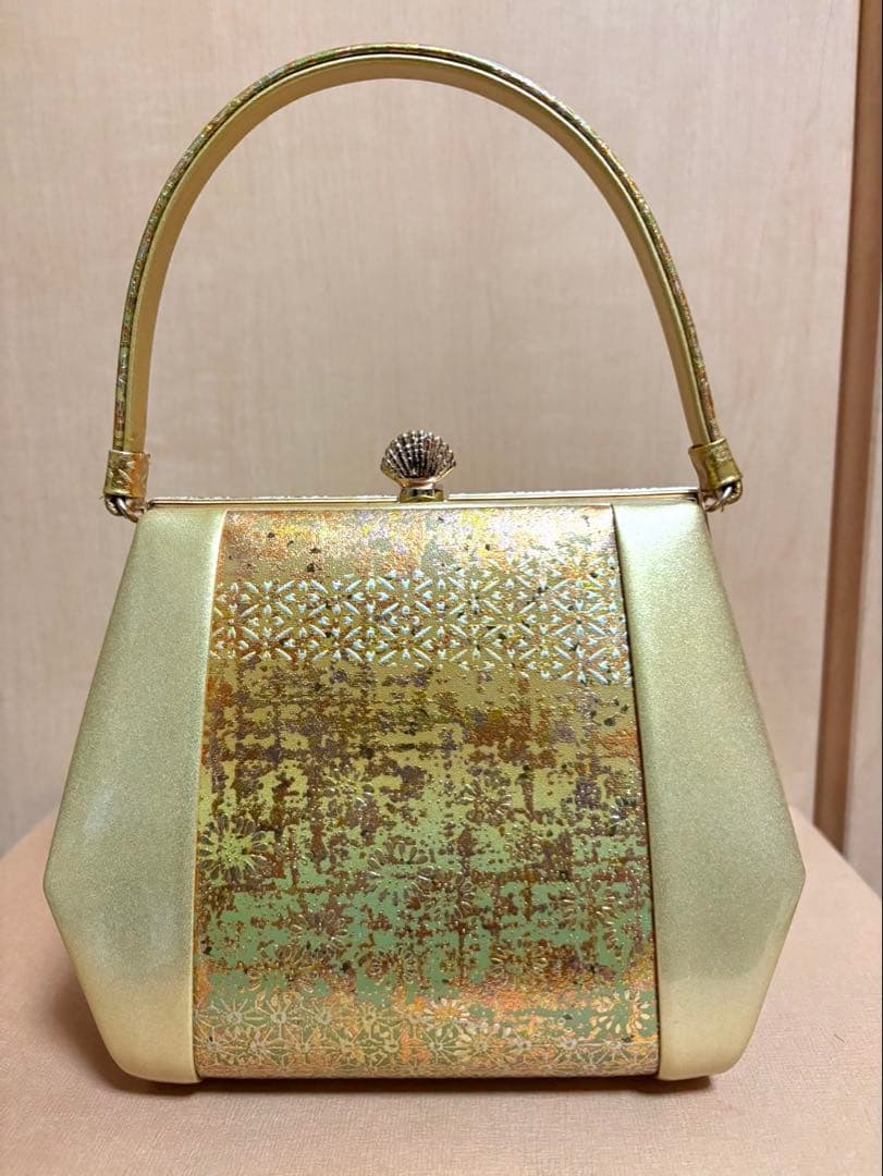 和装バッグ＆草履セット　ゴールド　Lサイズ
