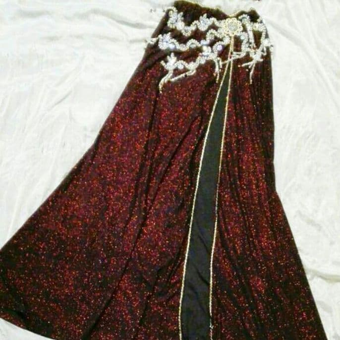 新品 エジプト製 ベリーダンス 衣装 レッドブラック