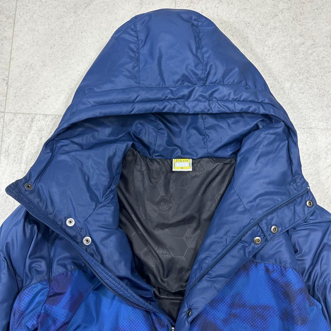 美品【ATHLETA】ベンチコート ロング 迷彩 カモフラ フード 中綿 M