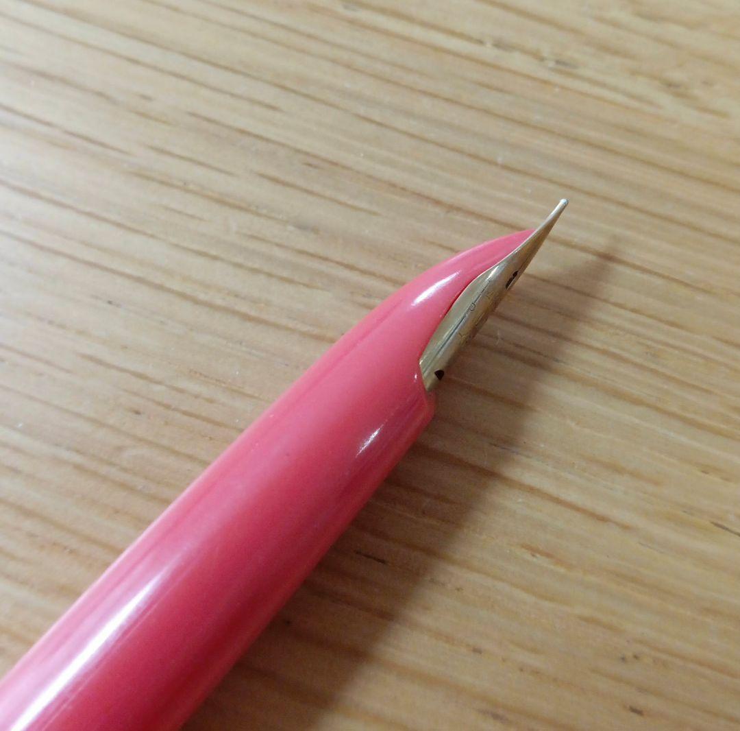 パイロット　万年筆　ショート万年筆　14K パールピンク✕チェリーレッド軸　花柄