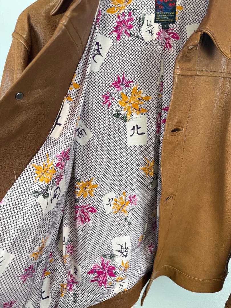 ブルーナボイン 17SS オークニージャンパー レザージャケット 山羊革