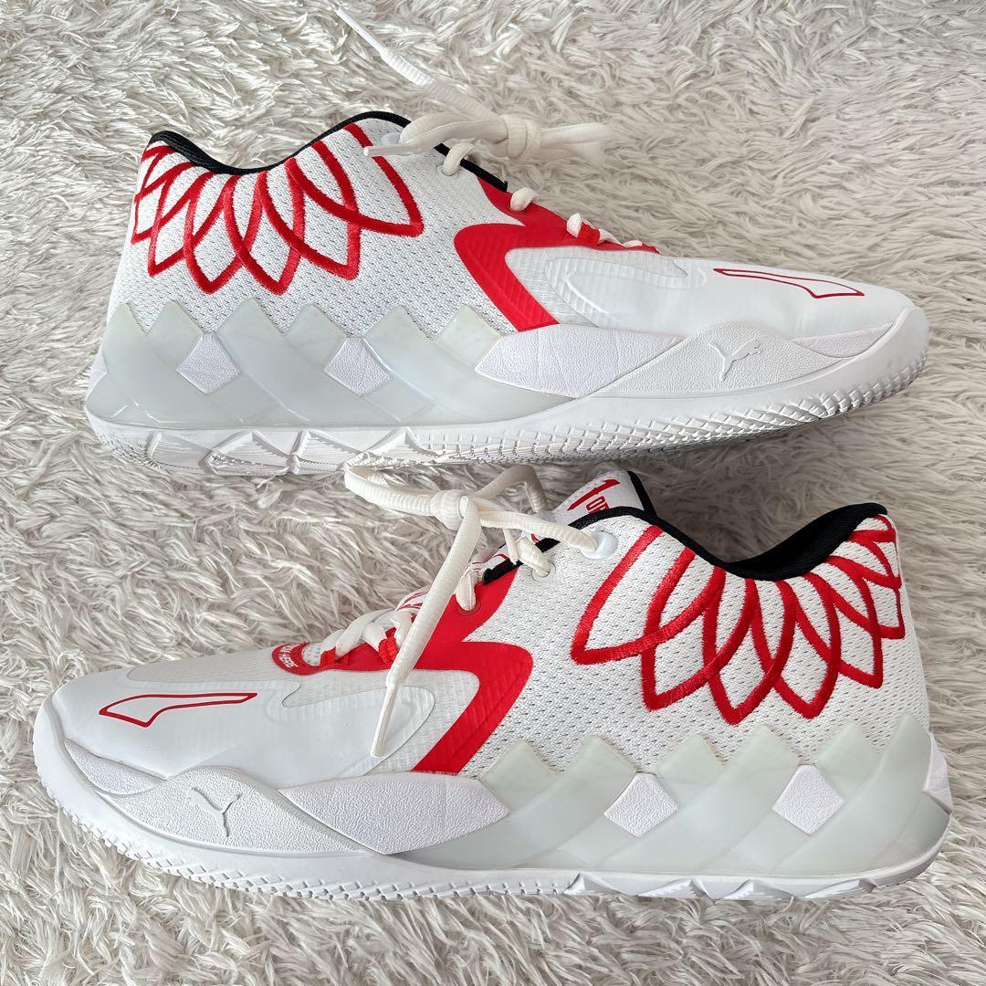 極美品】PUMA プーマ 29.5cm ラメロボール NBA 赤白 バッシュ