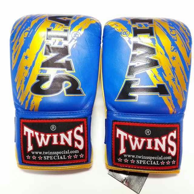 新品 正規 TWINS ボクシング パンチンググローブ 本革製 サイズ選択 青金