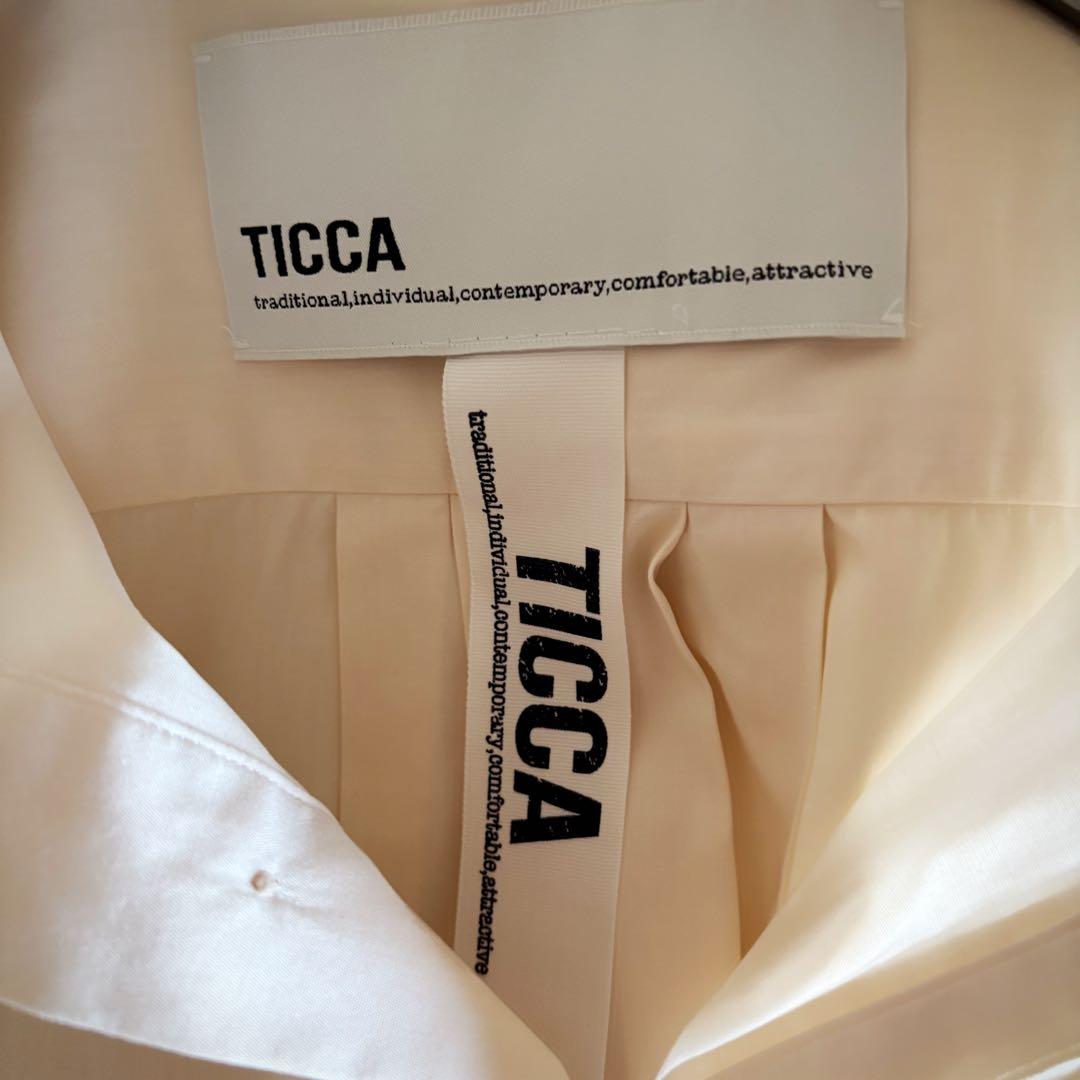 ティッカ TICCA バンドカラー コットン シャツ ブラウス 日本製 フリー