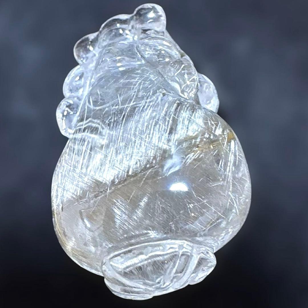 【家宝級】最高品質　プラチナルチルクォーツ　貔貅　置物　箱付