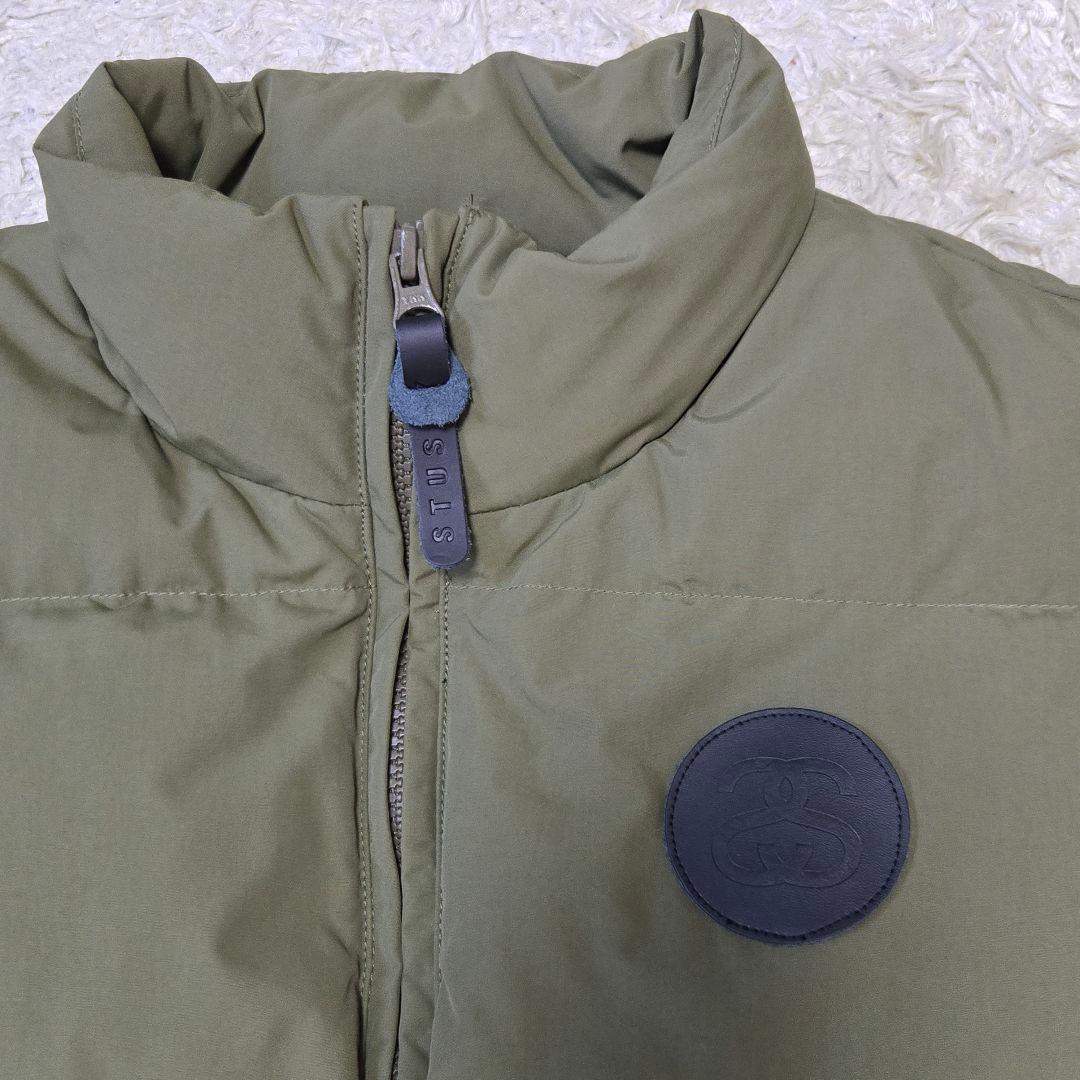 STUSSY/ステューシー 黒タグ 胸パッチ 裏アニマル柄 ダウン ベスト M