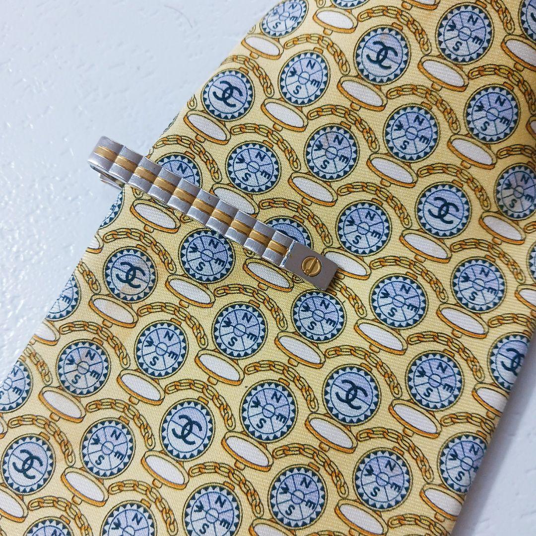 CHANEL ネクタイ ココマーク ヴィンテージ シャネル　ダンヒルタイピン付